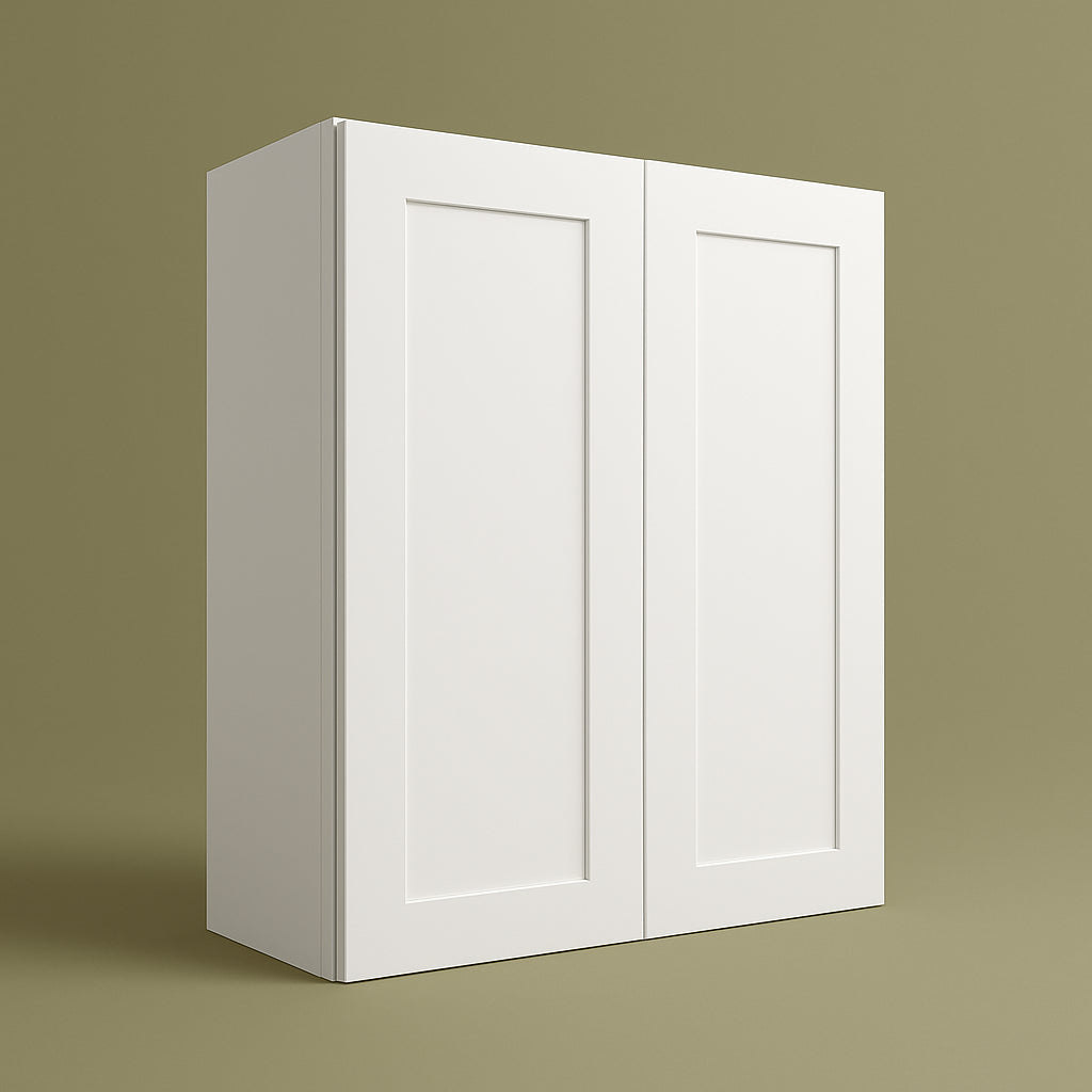 Plywell Shaker Double Door Wall Cabinet, 36x42x12 in, White