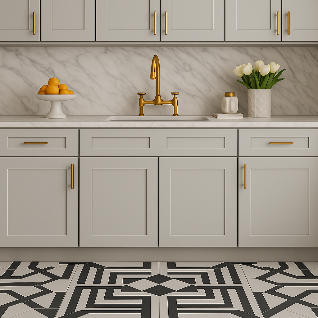 HOMEIBRO Painted Shaker Style Ready to Assemble Base Cabinet, 33 in. W x 34-1/2 in. H x 24 in. D