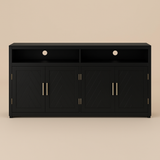 Runesay Black MDF Kitchen Cabinet Sideboard - 60 in. W x 15.7 in. D x 33.36 in. H