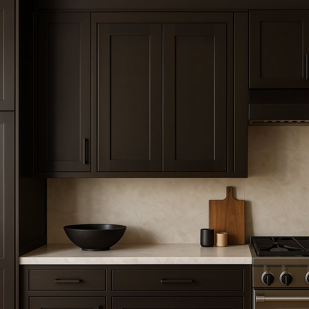Plywell Shaker Double Door Wall Cabinet, Espresso, 30x42x12 in.