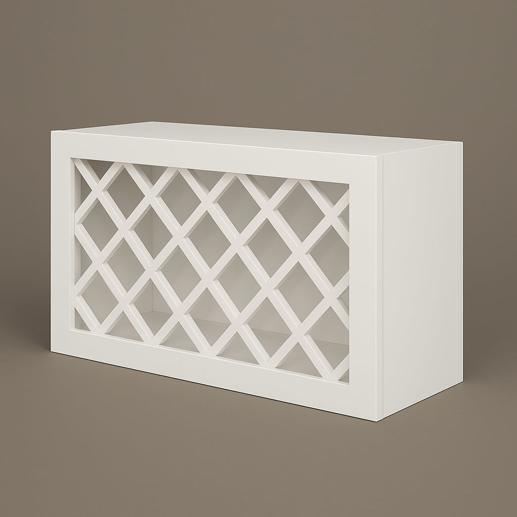 LIFEART CABINETRY Shaker Ready to Assemble Wall Wine Rack, White, 36x18x12