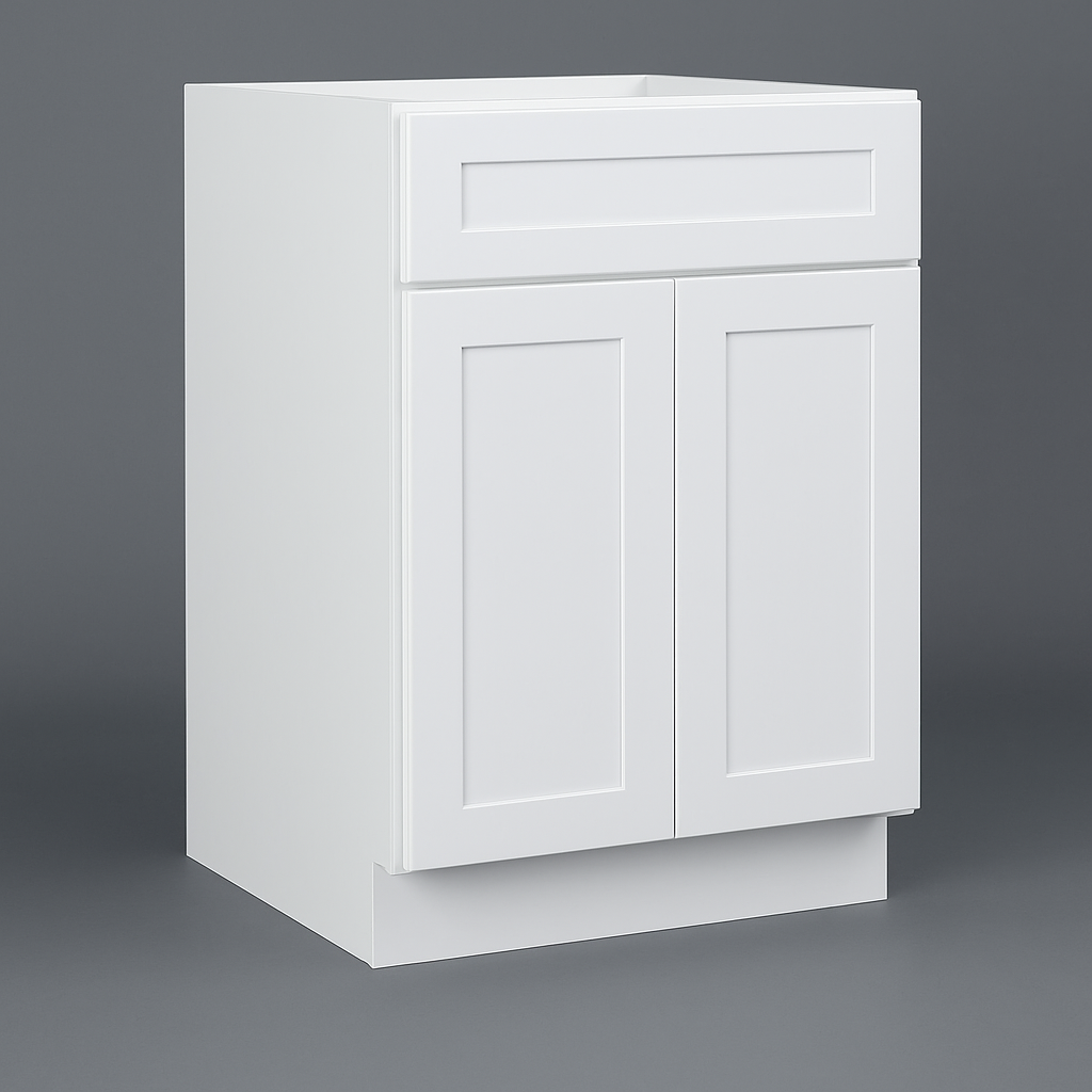 HOMEIBRO Newport Ready to Assemble White Plywood Shaker Base Kitchen Cabinet 24 in. W x 24 in. D x 34.5 in. H