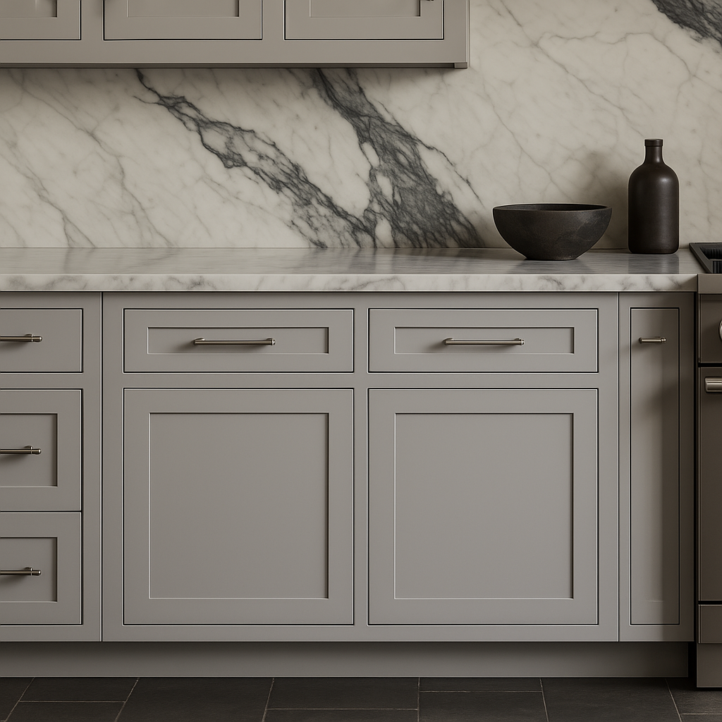 Plywell Shaker Sink Base Cabinet, Gray, Ready to Assemble