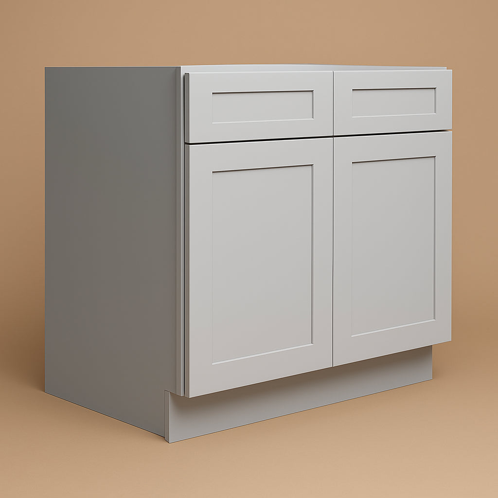 Plywell Shaker Sink Base Cabinet, Gray, Ready to Assemble