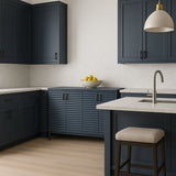 Runesay Navy Blue Solidwood and MDF Kitchen Cabinet Sideboard - 60 in. W x 18 in. D x 36 in. H