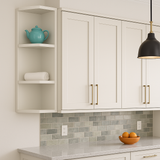 Plywell Shaker Wall End Open Shelf Cabinet, Ready to Assemble, White