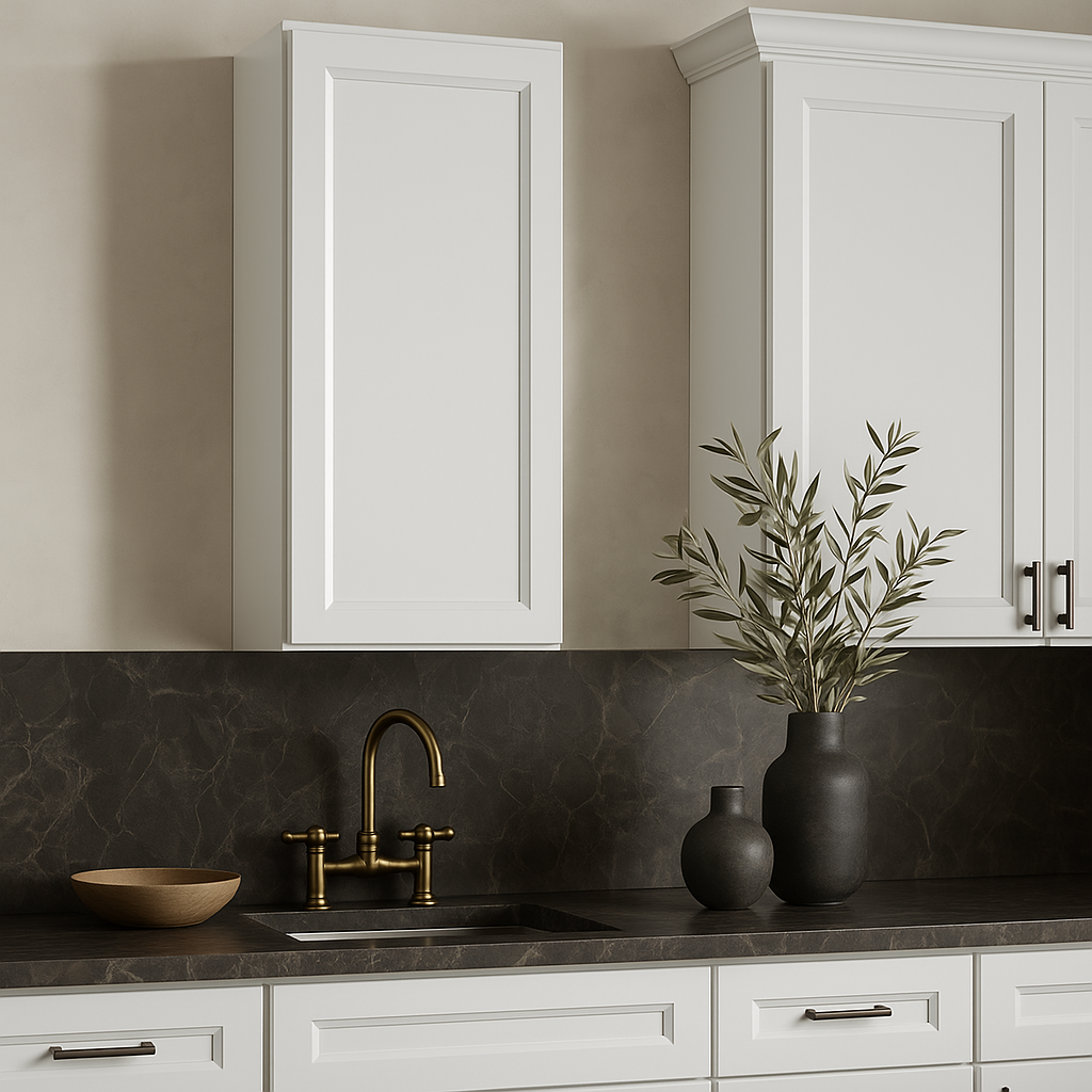 PELHAM & WHITE Keyport Shaker Wall Kitchen Cabinet, 18 in. W x 12 in. D x 36 in. H, White