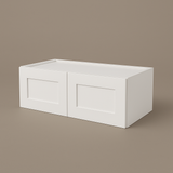 Plywell Shaker High Double Door Wall Cabinet, Ready to Assemble, White, 24x18x12 in.