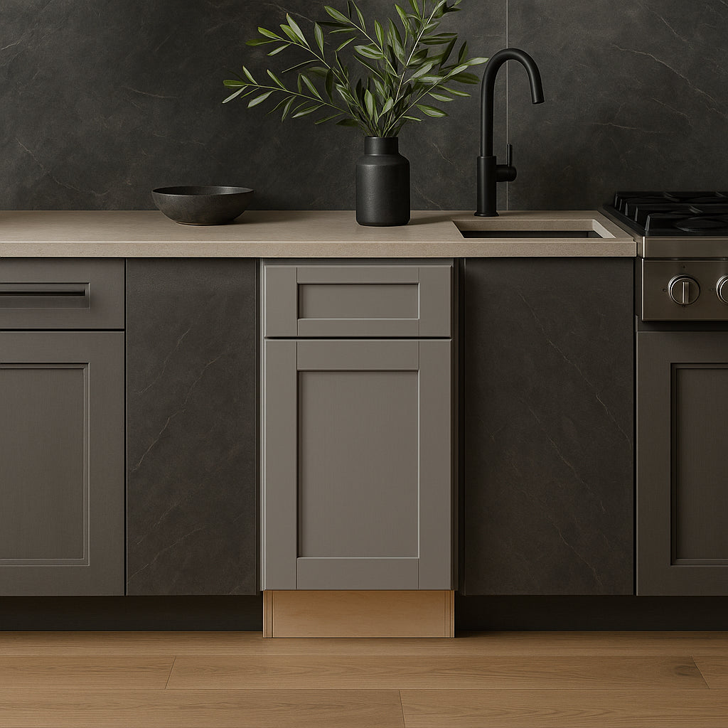 MILL'S PRIDE Richmond Vesuvius Gray Shaker Base Kitchen Cabinet - Ready to Assemble
