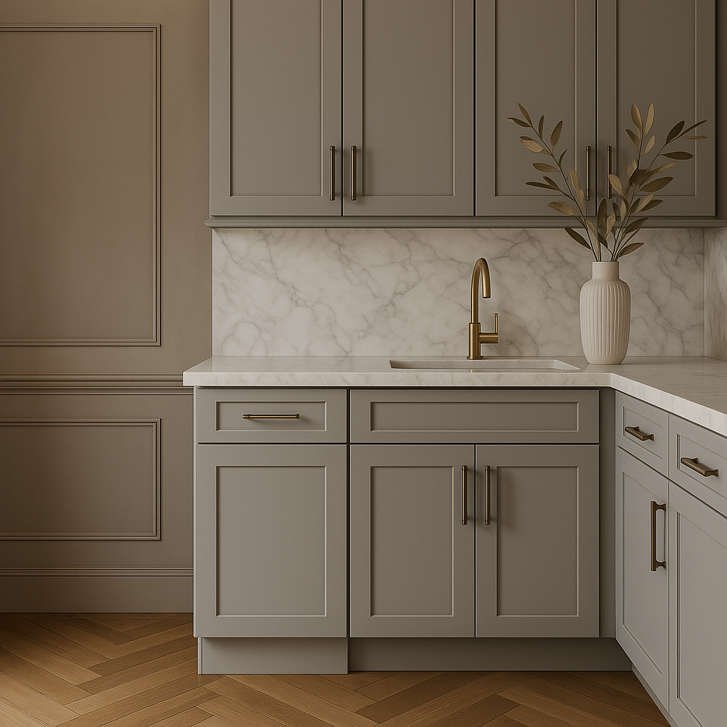 MILL'S PRIDE Richmond Vesuvius Gray Shaker Base Kitchen Cabinet - Ready to Assemble