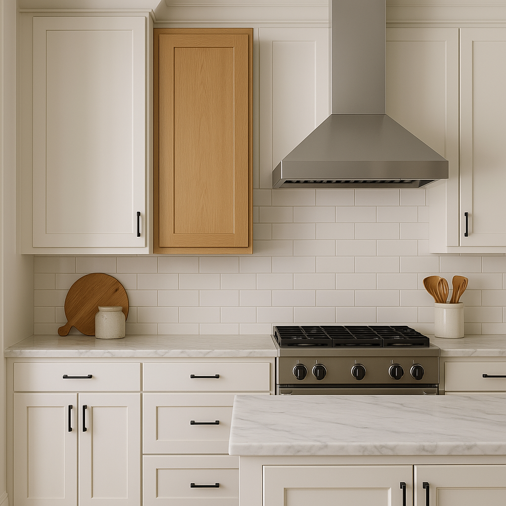 Hampton Bay Avondale White Oak Shaker Wall Kitchen Cabinet, 15x12x42 in.