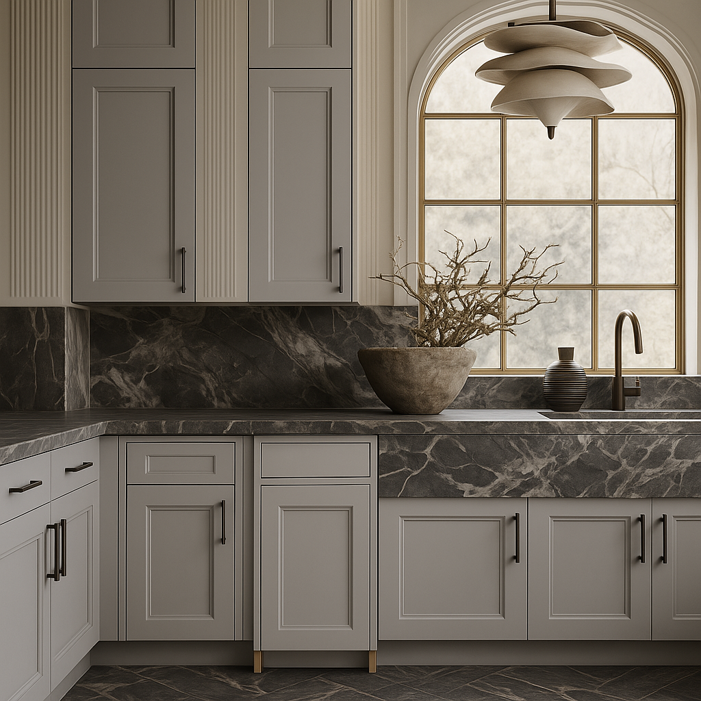 MILL'S PRIDE Richmond Vesuvius Gray Shaker Base Kitchen Cabinet - Soft Close, Ready to Assemble