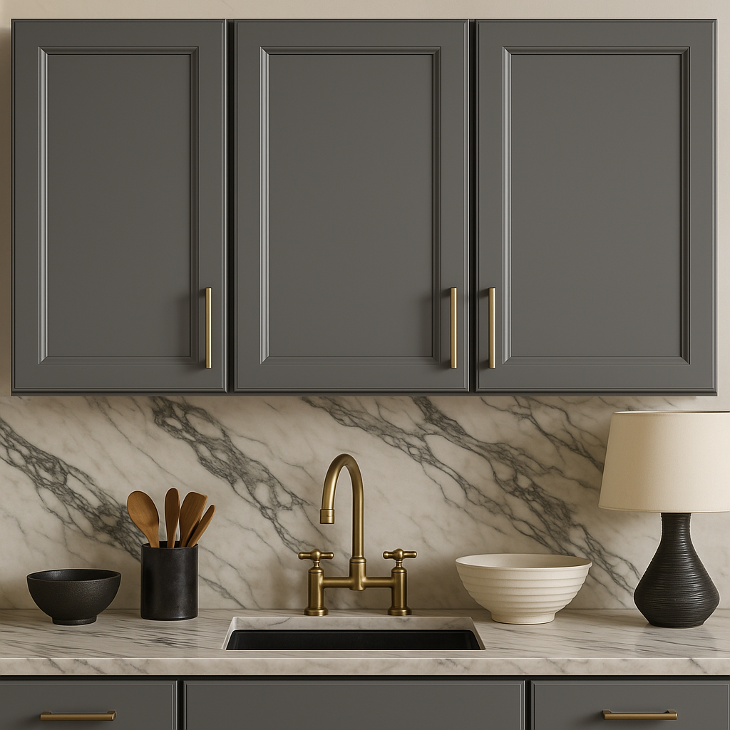 PELHAM & WHITE Keyport Shaker Wall Kitchen Cabinet, Charcoal, 18x12x30