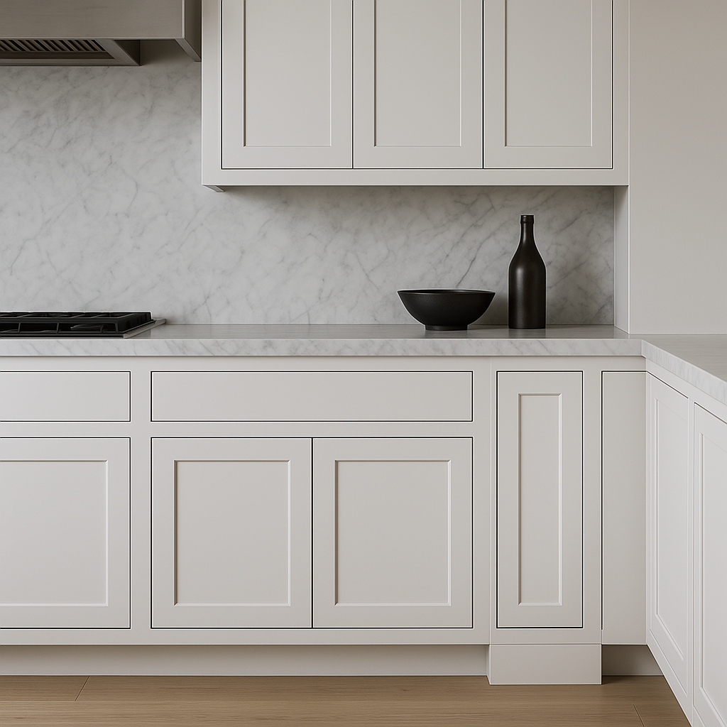 PELHAM & WHITE Keyport Shaker White Plywood Kitchen Cabinet - Tool-Free Assembly