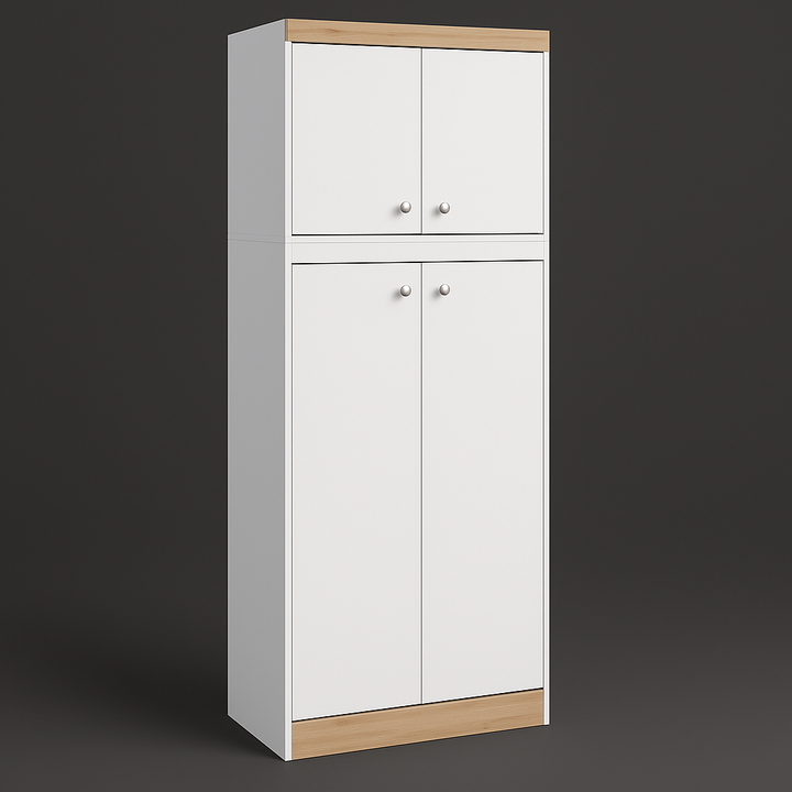 Inval America LLC GALLEY Kitchen Storage Utility Cabinet in White and Vienes Oak
