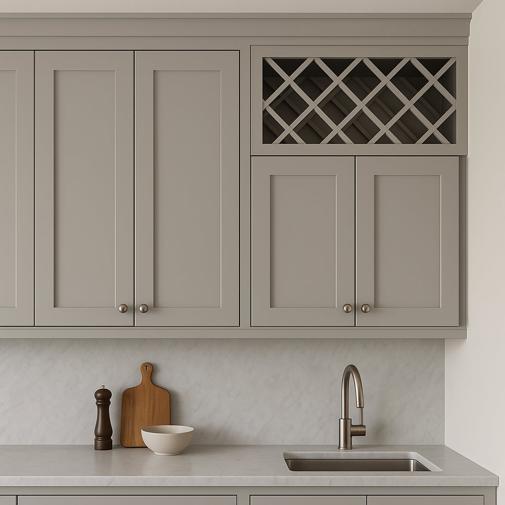 Plywell Shaker Wall Wine Rack, Gray, Ready to Assemble, 36x15x12 in.