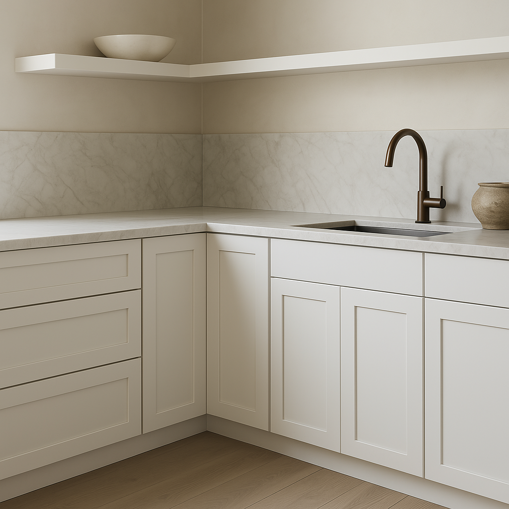 Cambridge Everest 24 in. Shaker Corner Diagonal Kitchen Cabinet in White