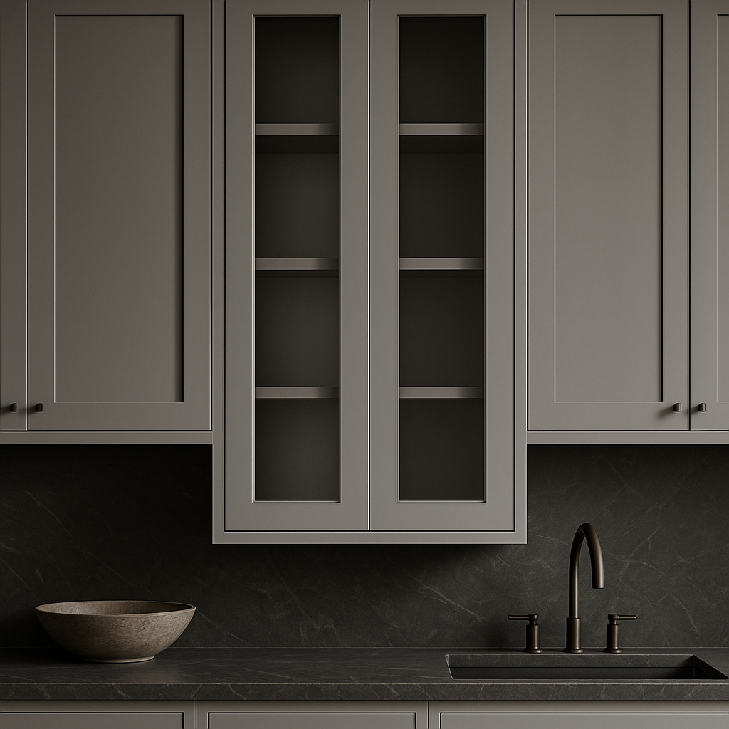 HOMEIBRO Shaker Gray Wall Kitchen Cabinet, 24x12x42 Inches, Ready to Assemble
