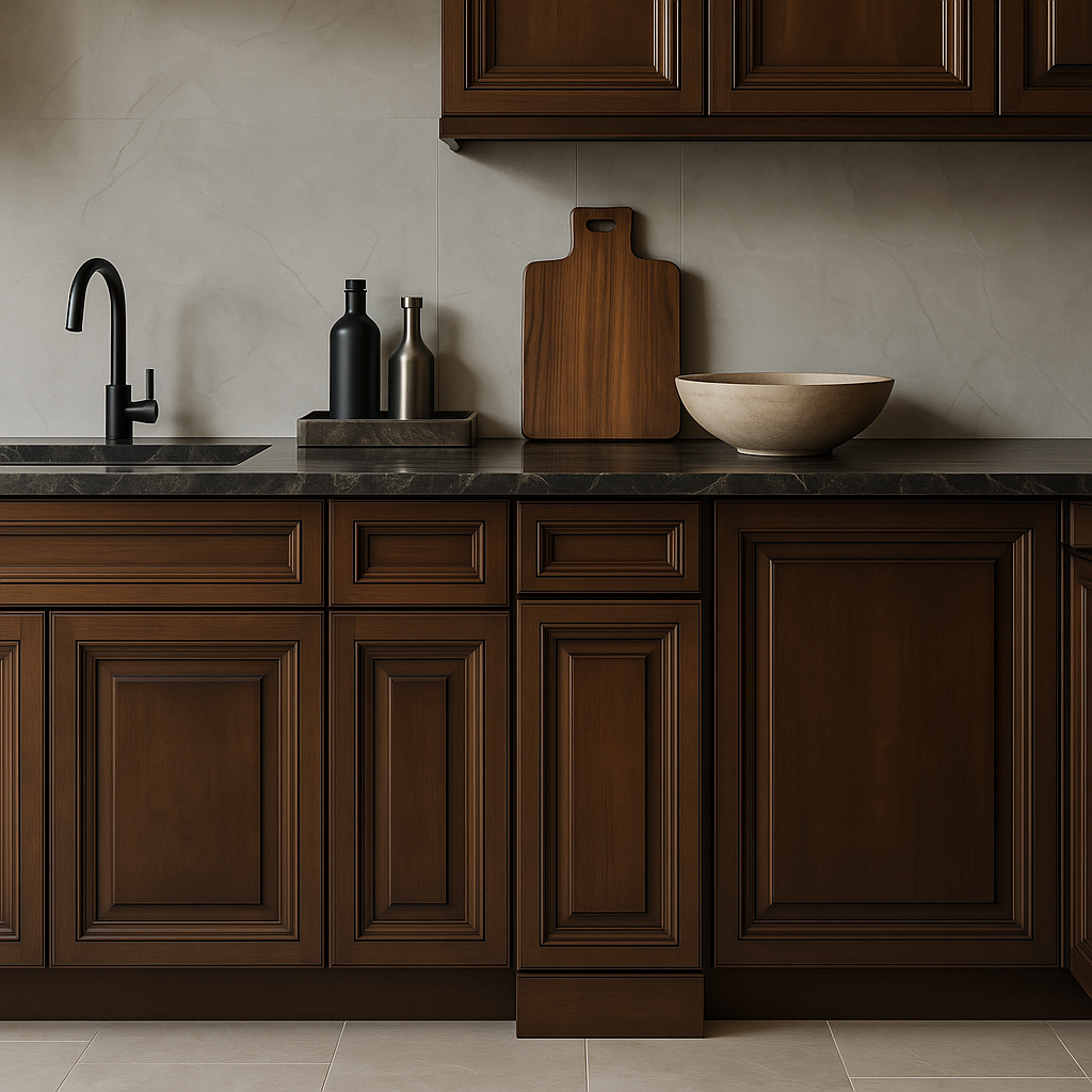CASAINC 12" Dark Caramel Kitchen Base Cabinet with Drawer