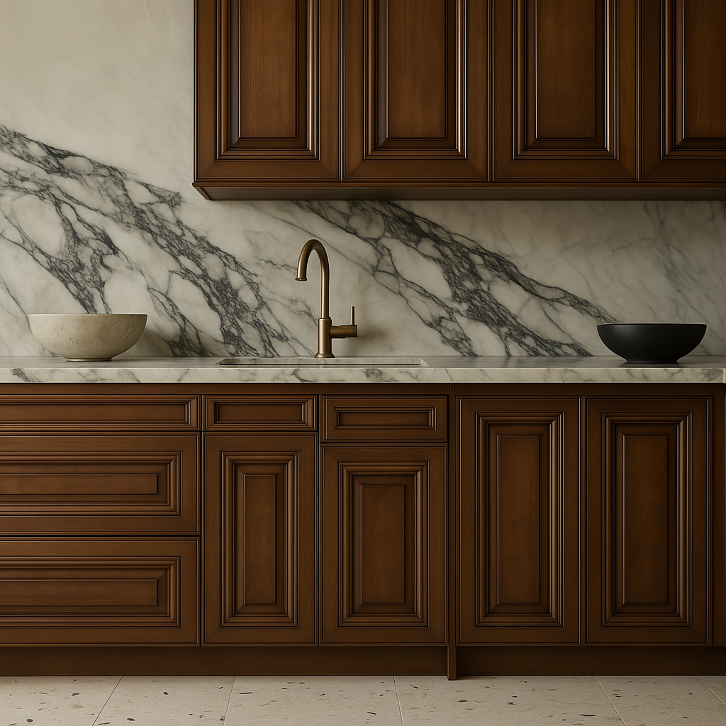 CASAINC 12" Dark Caramel Kitchen Base Cabinet with Drawer