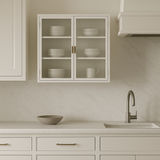 FUNKOL White Metal Wall Kitchen Cabinet with 3-Tier Storage