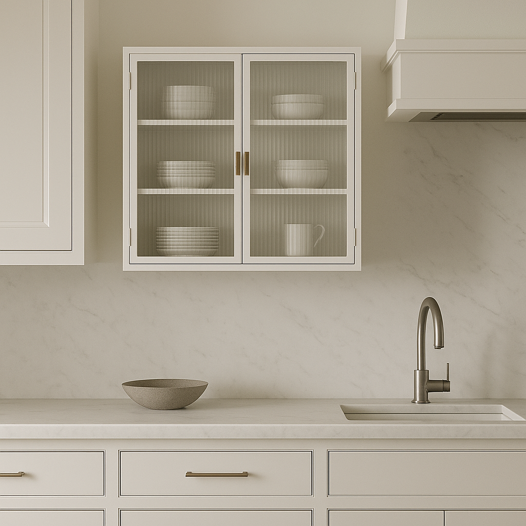 FUNKOL White Metal Wall Kitchen Cabinet with 3-Tier Storage
