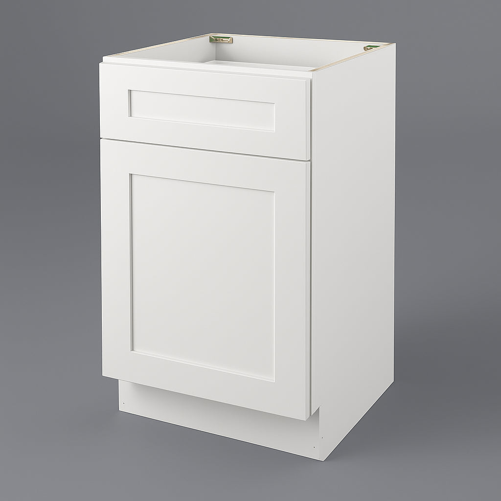 Plywell Ready to Assemble Shaker Base Cabinet with 1 Door and 1 Drawer in White
