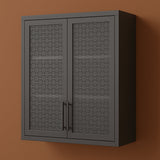 Aoibox Steel Wall Mounted Cabinet with Glass Door, Black, 31.50 in. W x 11.80 in. D x 30 in. H