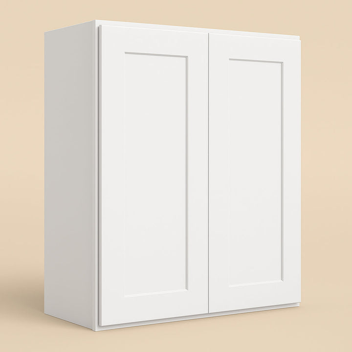 HOMEIBRO Shaker White Plywood Wall Cabinet - 24" W x 12" D x 30" H