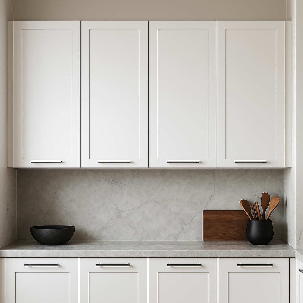 Aoibox White Wall-Mounted Kitchen Cabinet with 4 Doors and Shelves