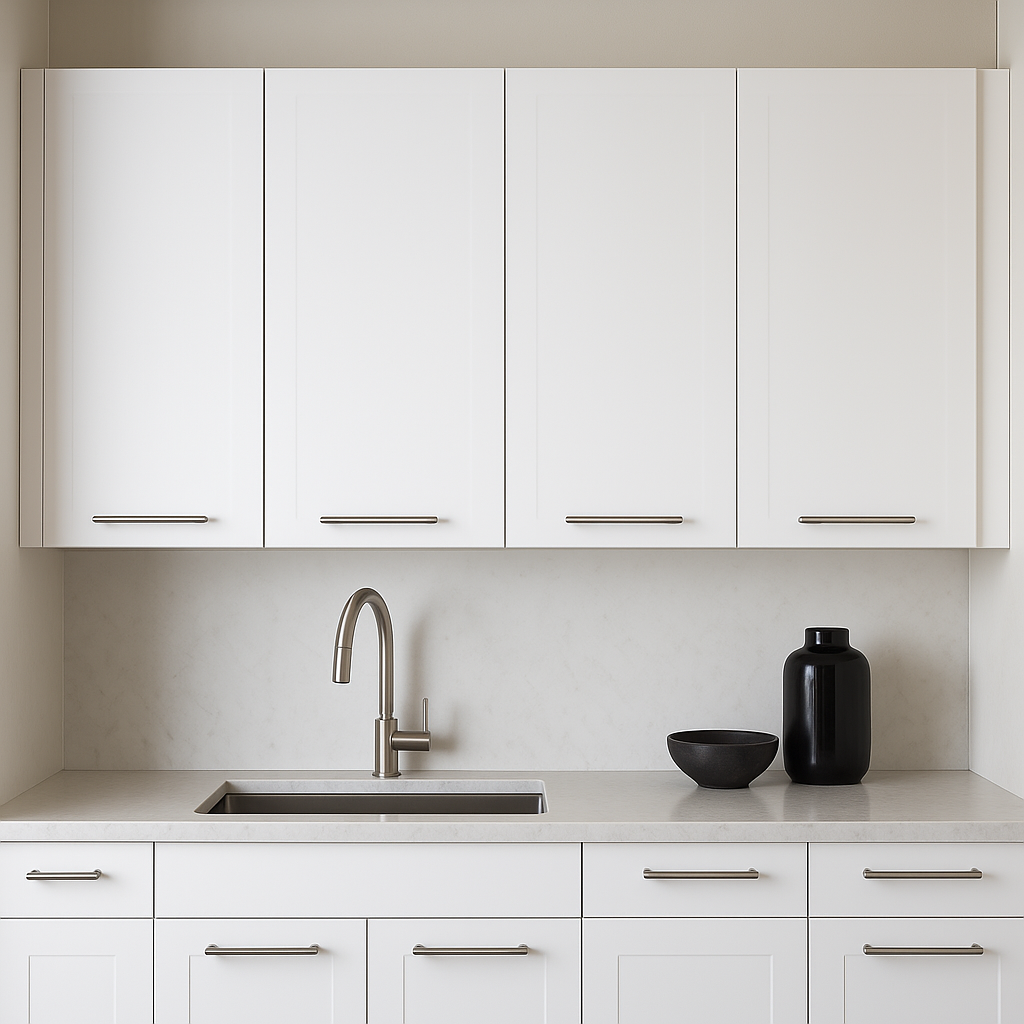 Aoibox White Wall-Mounted Kitchen Cabinet with 4 Doors and Shelves