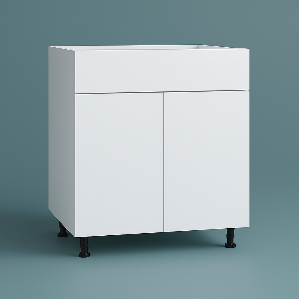 Cambridge Radiance 30 in. Ready-to-Assemble Slab Sink Base Kitchen Cabinet in White Gloss