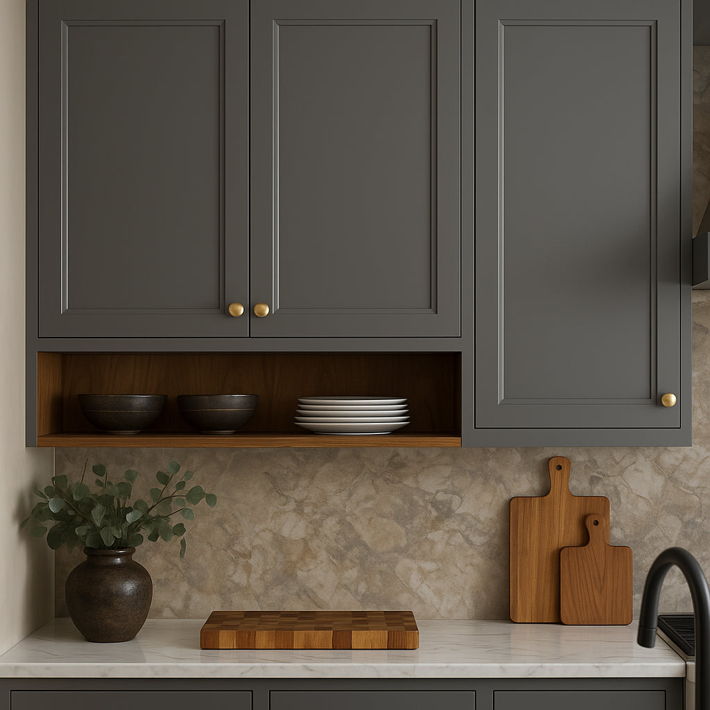 PELHAM & WHITE Keyport Shaker Wall Kitchen Cabinet, Charcoal, 36x12x30 in.