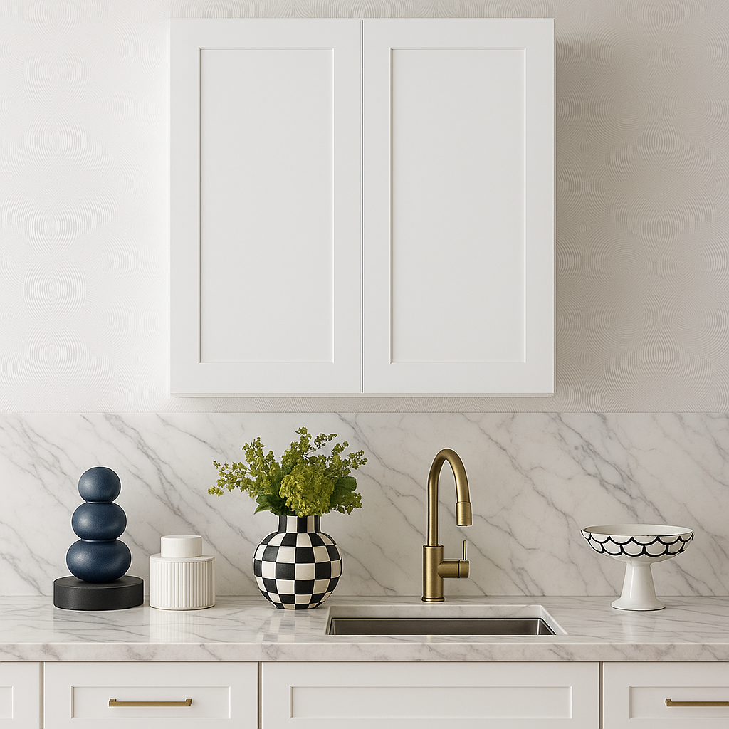 Cambridge Everest Shaker Wall Kitchen Cabinet, 33x12x30, White