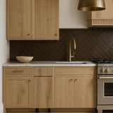 Cambridge Radiance Ready-to-Assemble Slab Base Kitchen Cabinet in Light Oak