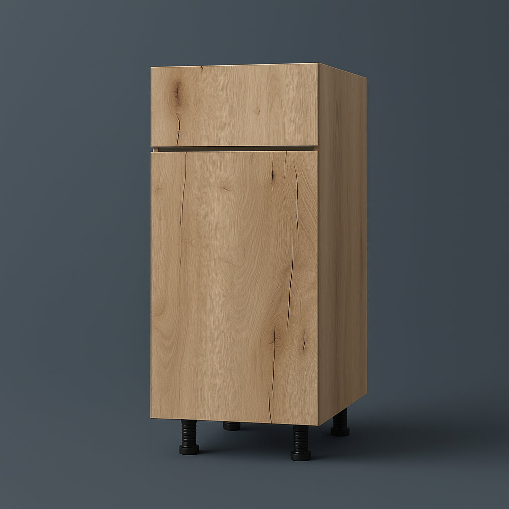 Cambridge Radiance Ready to Assemble Slab Base Kitchen Cabinet, Light Oak