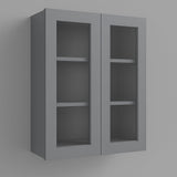 HOMEIBRO Shaker Grey Plywood Wall Cabinet, 30-in W x 12-in D x 36-in H