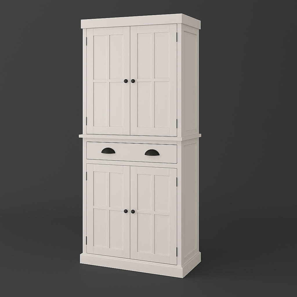 Unbranded White MDF Kitchen Cabinet with Shelves, 30 in. W x 16 in. D x 72 in. H