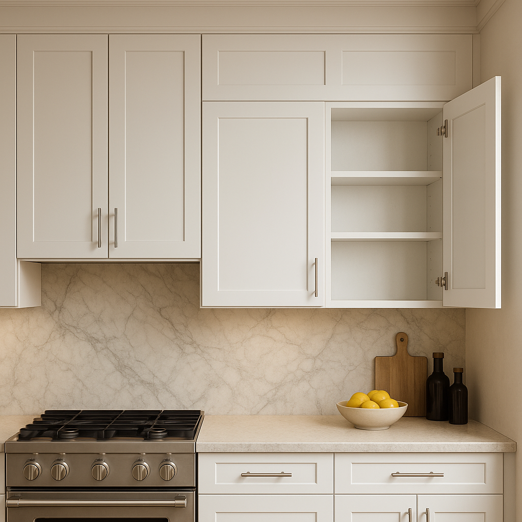 Plywell Shaker Double Door Wall Cabinet, Ready to Assemble, White