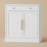 Tenleaf MDF Floor Base Kitchen Cabinet with Adjustable Shelves and Drawer, White