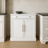 Tenleaf MDF Floor Base Kitchen Cabinet with Adjustable Shelves and Drawer, White