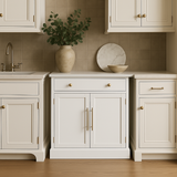 Tenleaf MDF Floor Base Kitchen Cabinet with Adjustable Shelves and Drawer, White