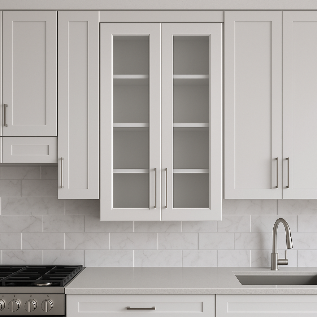 HOMEIBRO Shaker Dove Plywood Wall Kitchen Cabinet, 24x12x42 in, Ready to Assemble