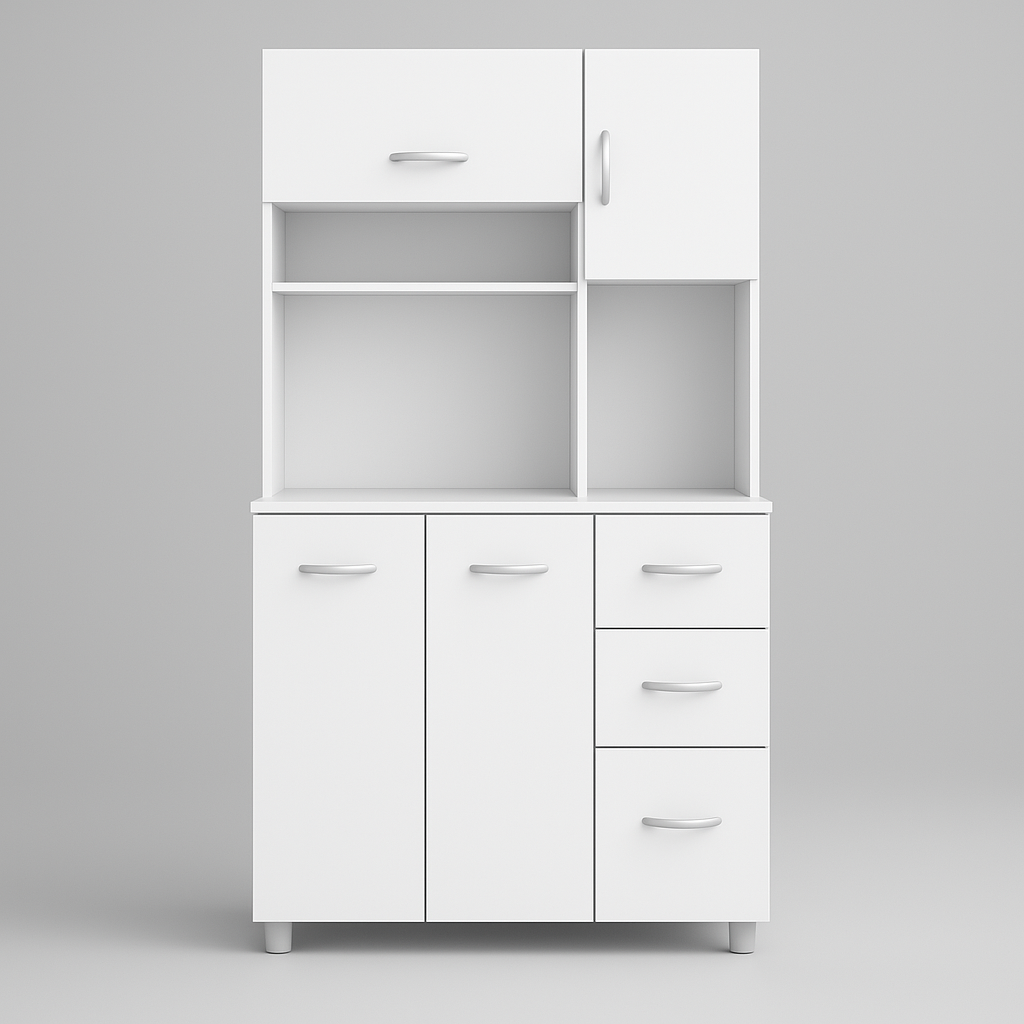 Inval Laricina Microwave Storage Utility Cabinet in White