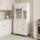Inval Laricina Microwave Storage Utility Cabinet in White