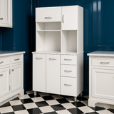 Inval Laricina Microwave Storage Utility Cabinet in White