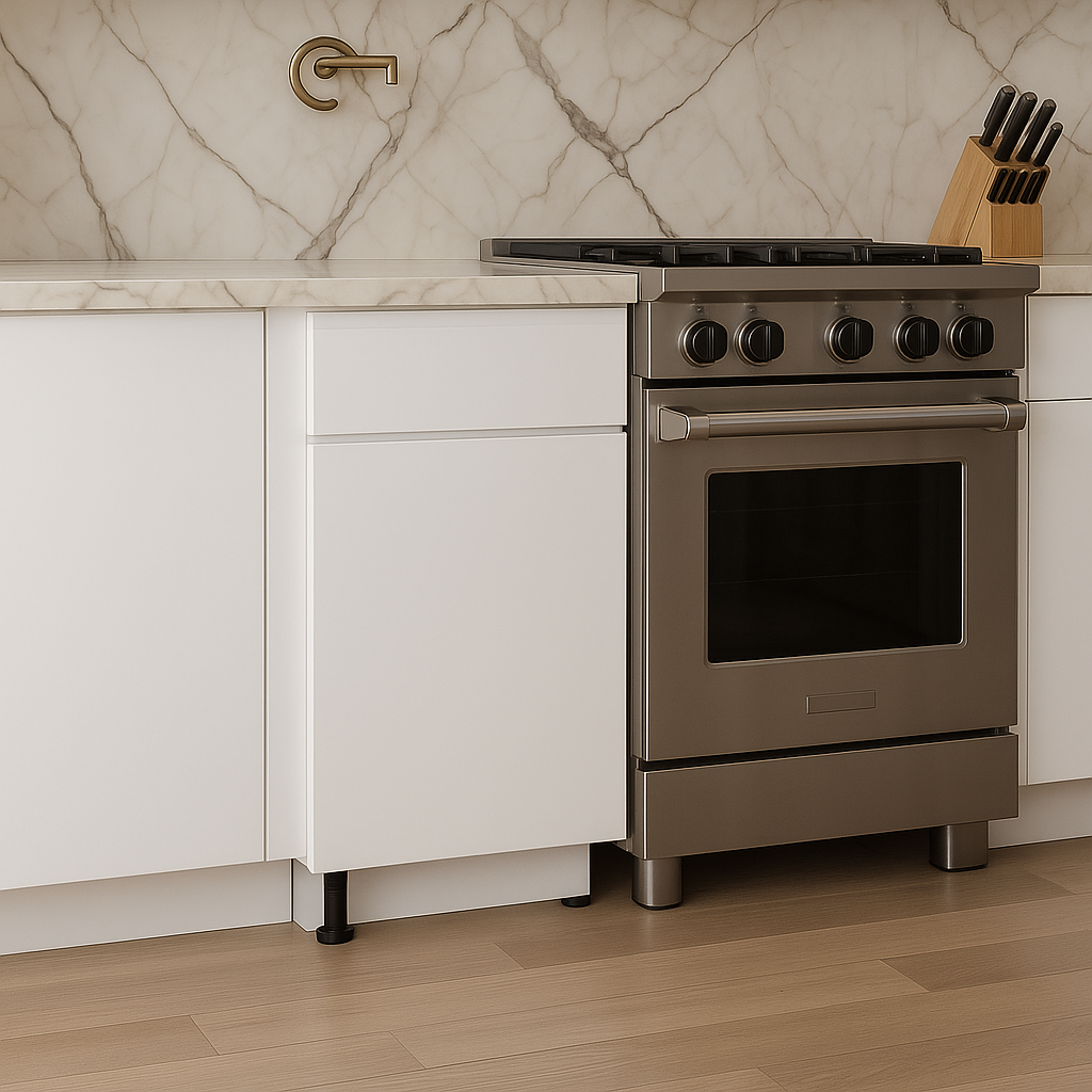 Cambridge Radiance Ready to Assemble Slab Base Kitchen Cabinet in White Gloss