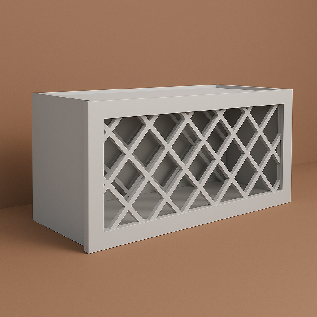 Plywell Shaker Wall Wine Rack, Ready to Assemble, Gray, 36x18x12 in.