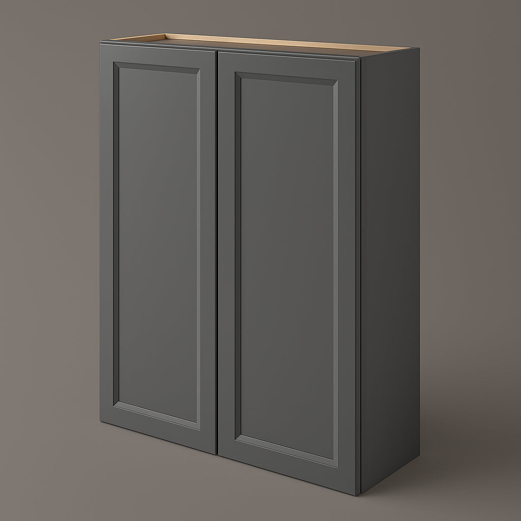 PELHAM & WHITE Keyport Shaker Wall Kitchen Cabinet, Charcoal, 30x12x42 in.