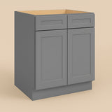 HOMEIBRO Shaker Grey Plywood Sink Base Cabinet - 33 in. W x 24 in. D x 34.5 in. H